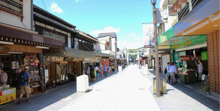 大宰府の商店街の街並み