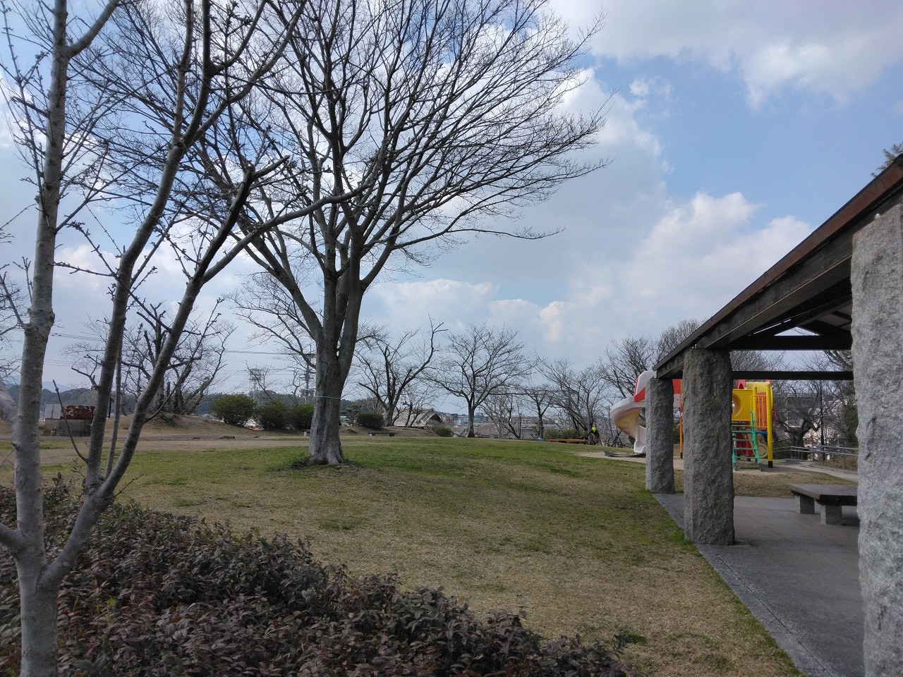 桜公園まで1.3km徒歩15分、車で4分。名前の通り、春には綺麗な桜が咲きます。遊具の下には芝生が広がっているため、安心して遊ぶことができます。