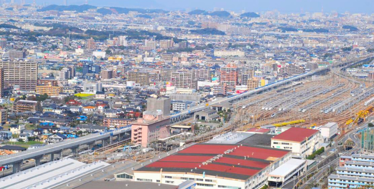 上空から見た那珂川市の風景