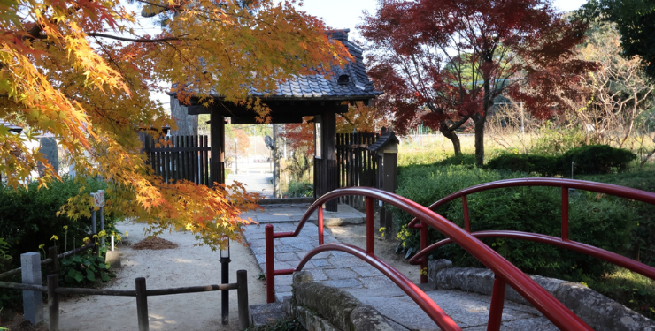 紅葉がきれいな武蔵寺の橋