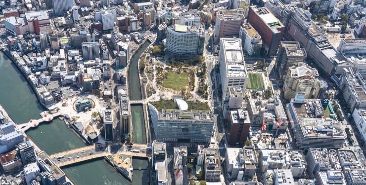 福岡市中央区の街並み