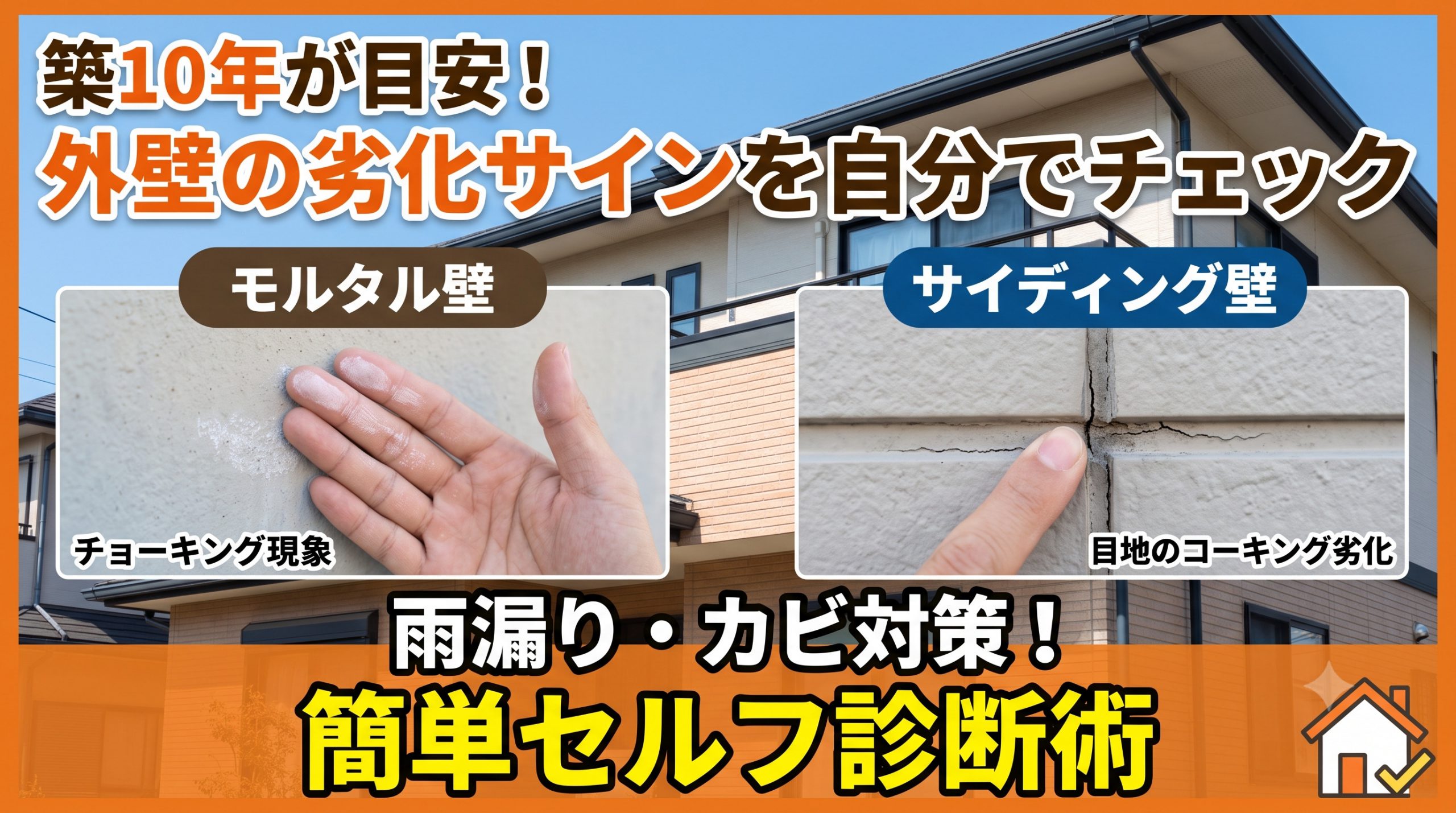 【築10年が目安！】まだキレイに見えていても要注意？自分でできる外壁の劣化チェック方法