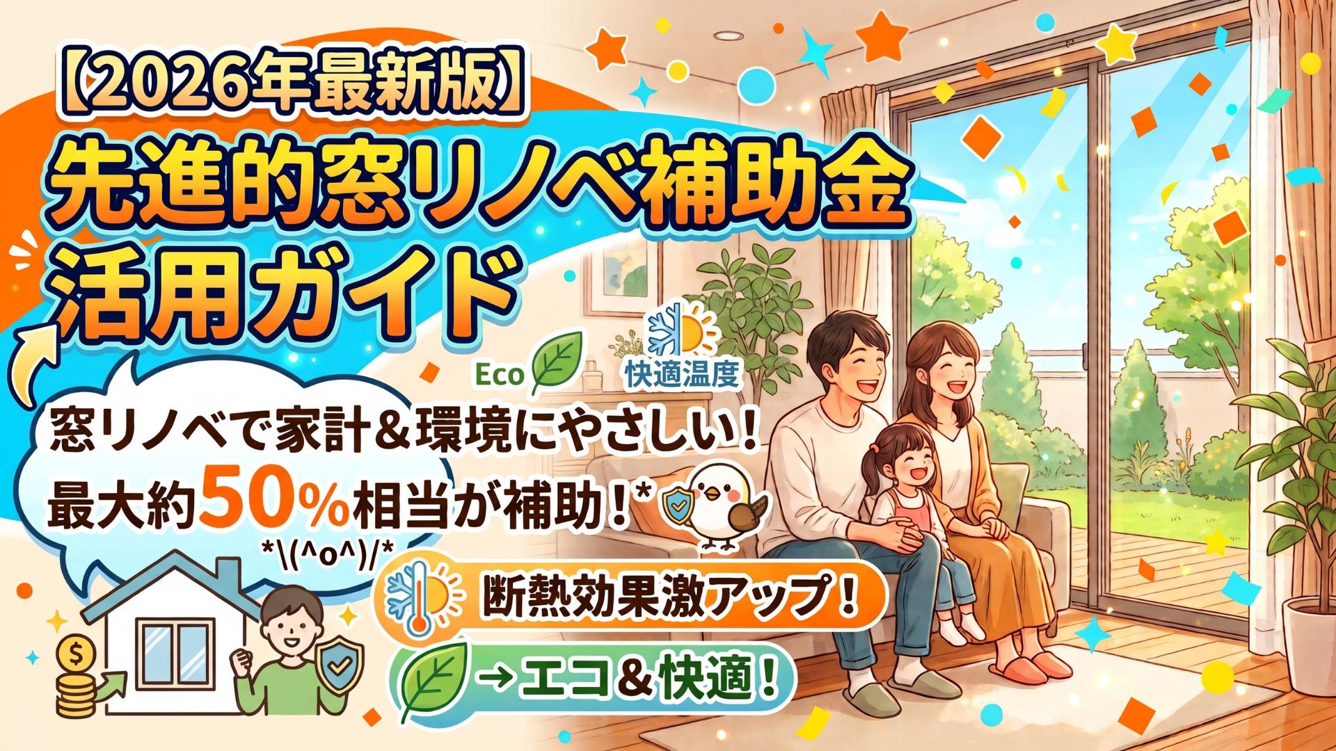 【2026年最新】窓の断熱改修なら「先進的窓リノベ補助金」！お得に快適なお家をつくるポイント