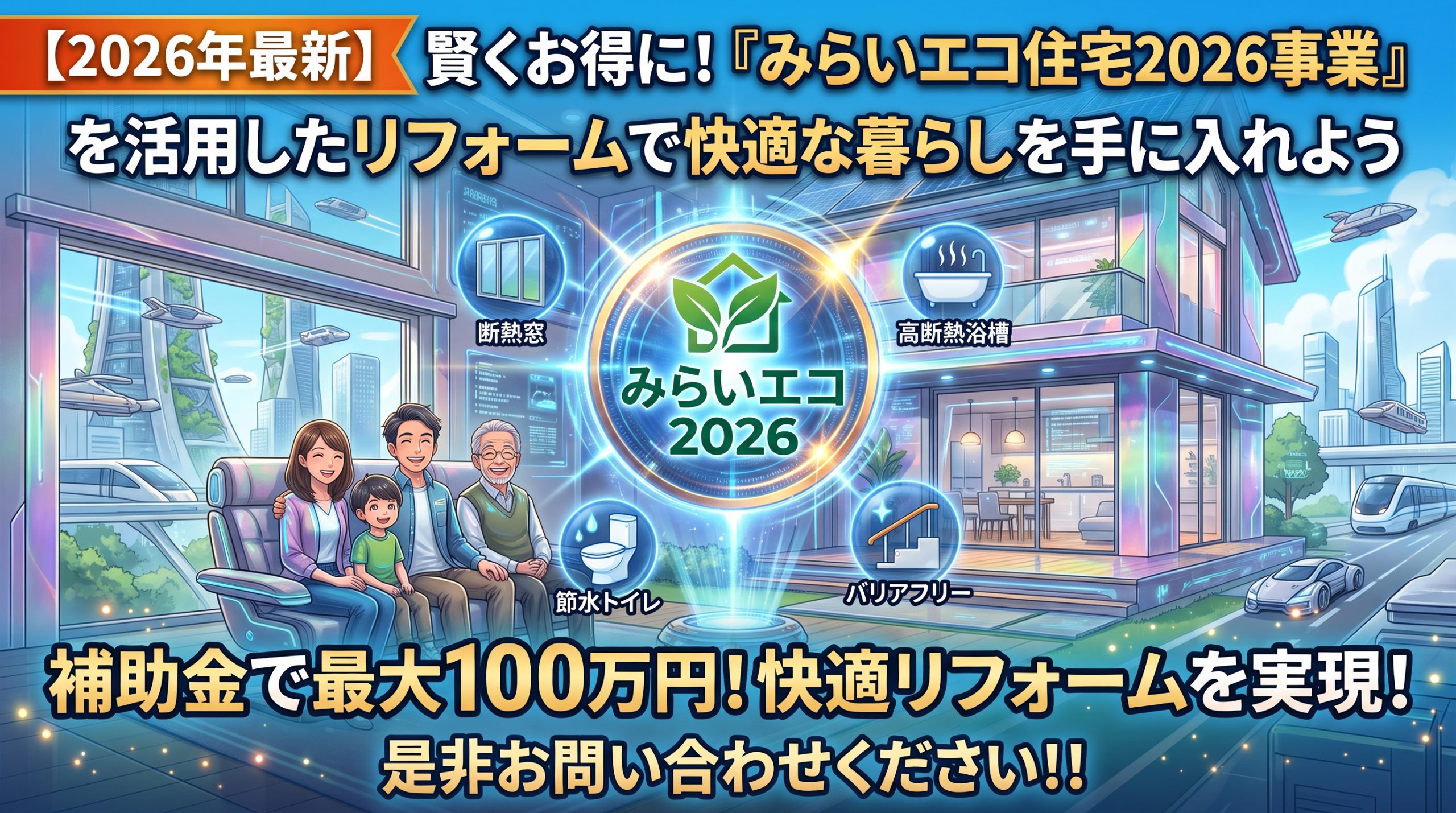 【2026年最新】賢くお得に！「みらいエコ住宅2026事業」を活用したリフォームで快適な暮らしを手に入れよう！